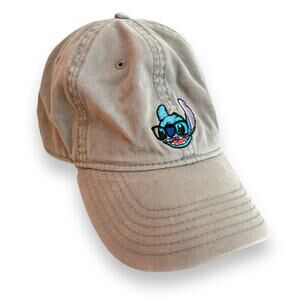 Disney Lilo & Stitch Glasses Dad Hat Cap Strap Back Gray Tan Adjustable